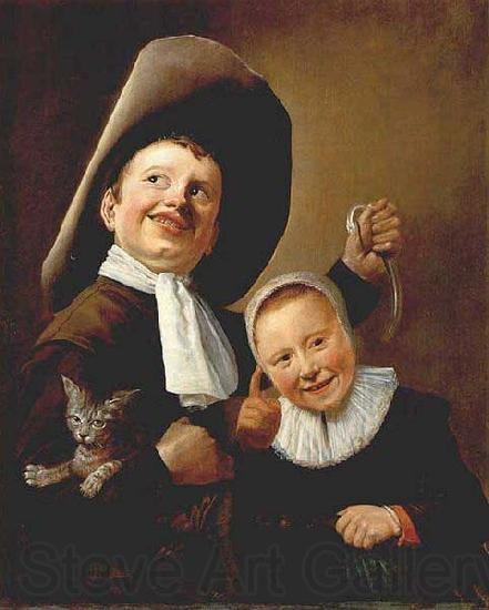 Judith leyster A Boy and a Girl with a Cat and an Eel Germany oil painting art